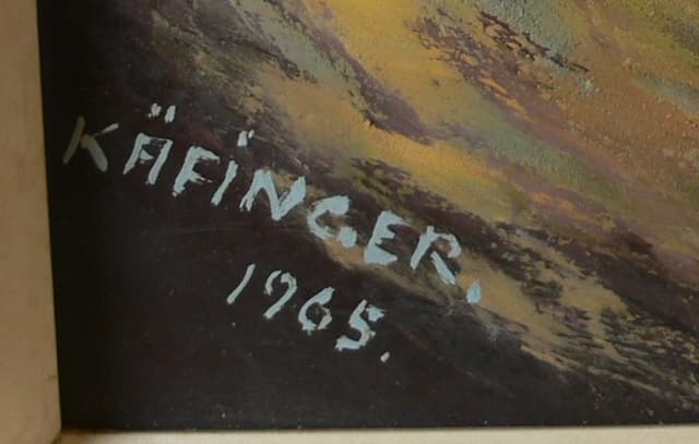 Framed 1960's Oil On Board KHFINGER